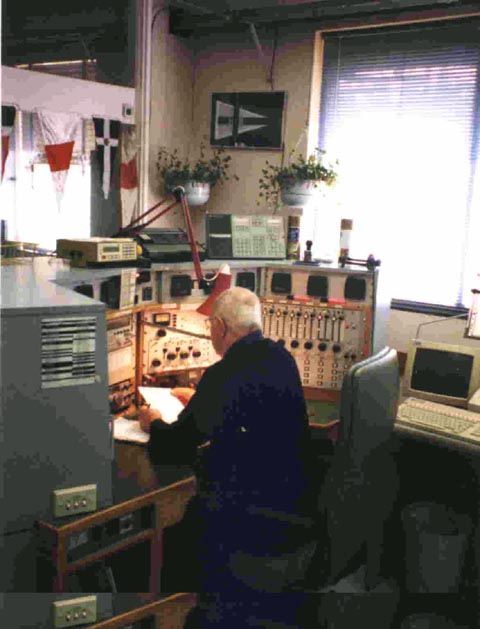Stig Eriksson at the GMDSS Console